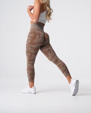 Women's NVGTN Camo Seamless Leggings Beige | XYQO-64701