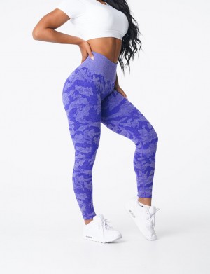 Women's NVGTN Camo Seamless Leggings Blue | KGLI-64701