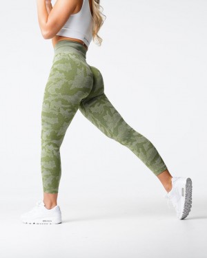 Women's NVGTN Camo Seamless Leggings Green | ANZD-76385