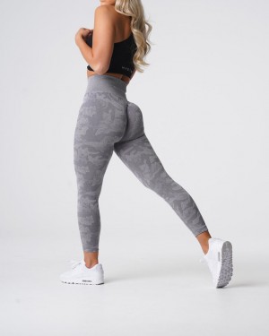 Women's NVGTN Camo Seamless Leggings Grey | VYJO-70543