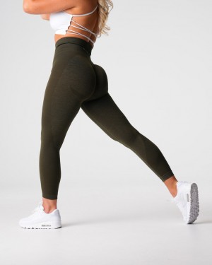 Women's NVGTN Contour 2.0 Seamless Leggings Olive | CLNE-32564