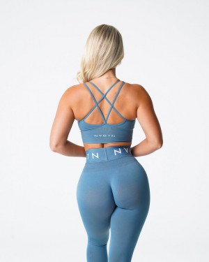 Women's NVGTN Flourish Seamless Sports Bras Grey Blue | ARTZ-94021