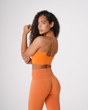 Women's NVGTN Flourish Seamless Sports Bras Orange | EBYZ-30218