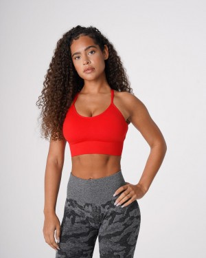 Women's NVGTN Flourish Seamless Sports Bras Deep Red | JYBN-45019