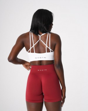 Women's NVGTN Galaxy Ribbed Seamless Sports Bras White | HTSN-90687