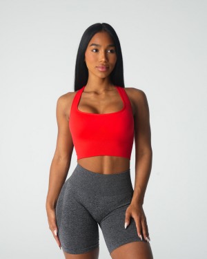 Women's NVGTN Ignite Seamless Sports Bras Deep Red | QSYU-39865