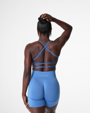 Women's NVGTN Invincible Seamless Sports Bras Blue | SCBX-47908