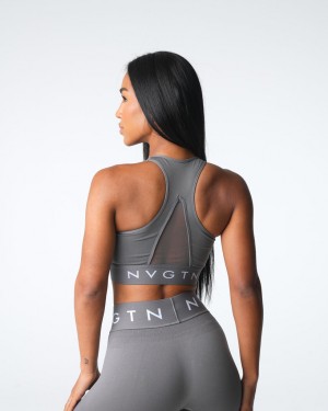 Women's NVGTN Legacy Sport Seamless Sports Bras Grey | ONQY-53820