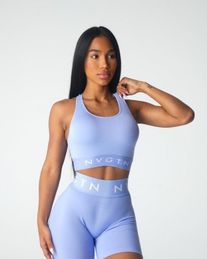 Women's NVGTN Legacy Sport Seamless Sports Bras Blue | BERS-57403