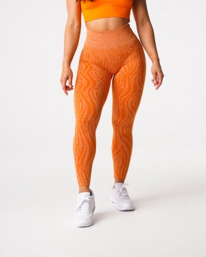 Women's NVGTN Leopard Seamless Leggings Orange | ZYFG-31428