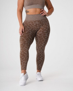 Women's NVGTN Snakeskin Seamless Leggings Beige | ZGWE-30289