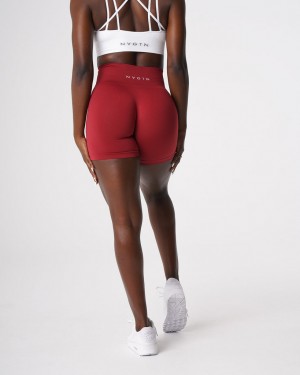 Women's NVGTN Solid Seamless Shorts Red | TYUC-23809