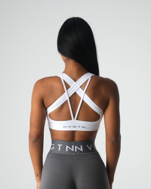 Women's NVGTN Thrive Seamless Sports Bras White | LPVN-34796