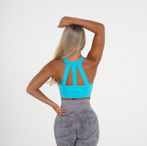 Women's NVGTN Trio Sports Bras Light Turquoise | OTNV-15230