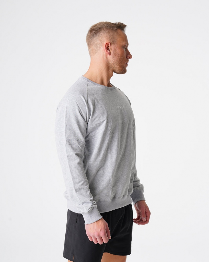 Men's NVGTN Crew Neck Sweatshirts Grey | RUZI-29846