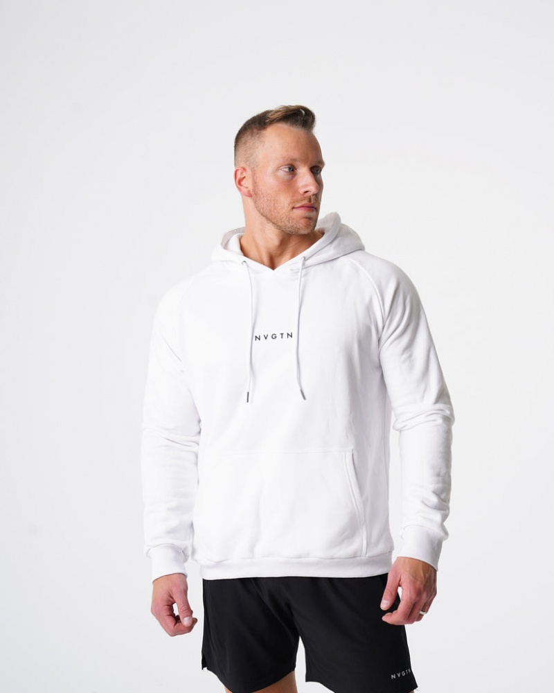 Men's NVGTN Lounge Hoodie White | OBWQ-32987