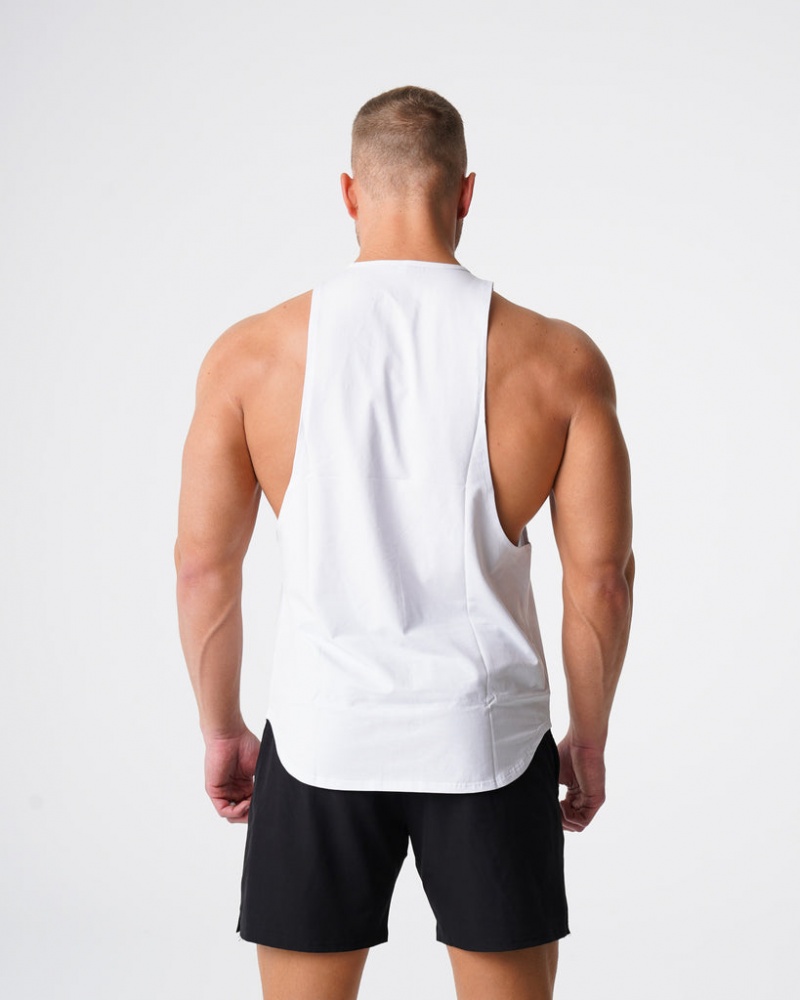 Men's NVGTN Navi Tanks White | FDOQ-75361