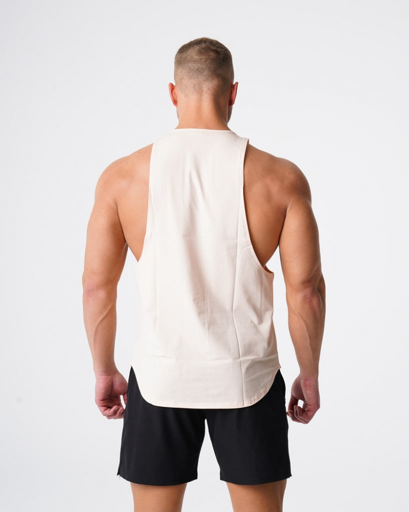 Men's NVGTN Pulse Edge Tanks Beige | VOFL-93608