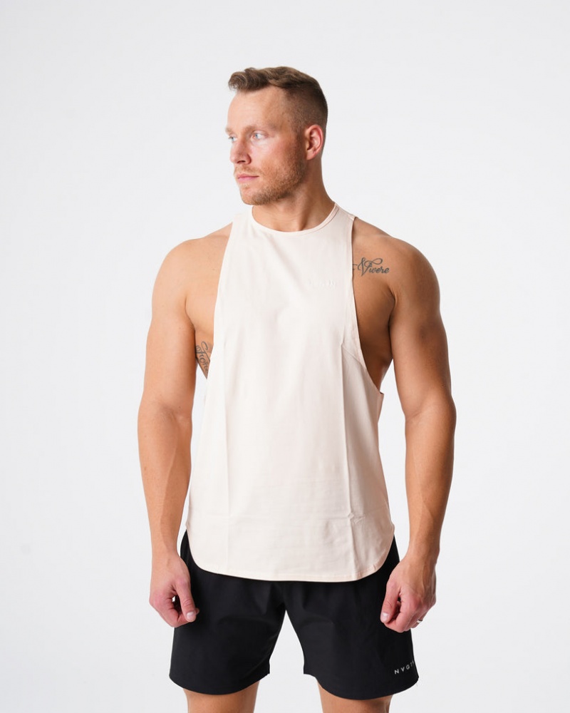 Men\'s NVGTN Pulse Edge Tanks Beige | VOFL-93608