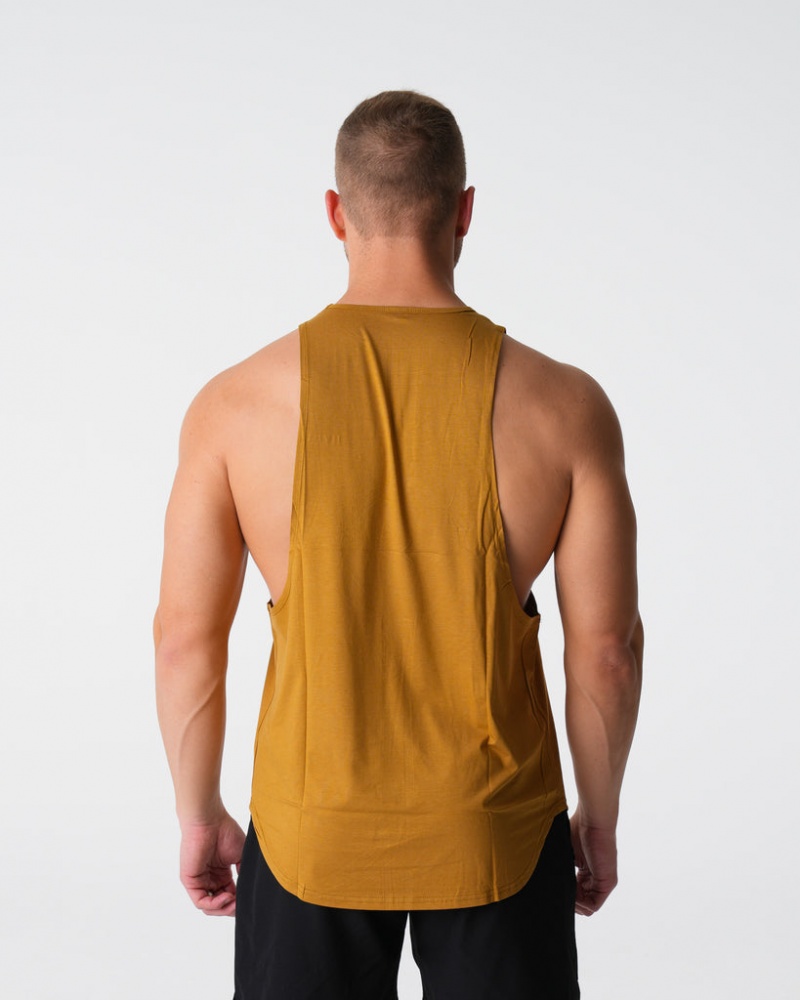 Men's NVGTN Pulse Edge Tanks Brown | DUYL-62973