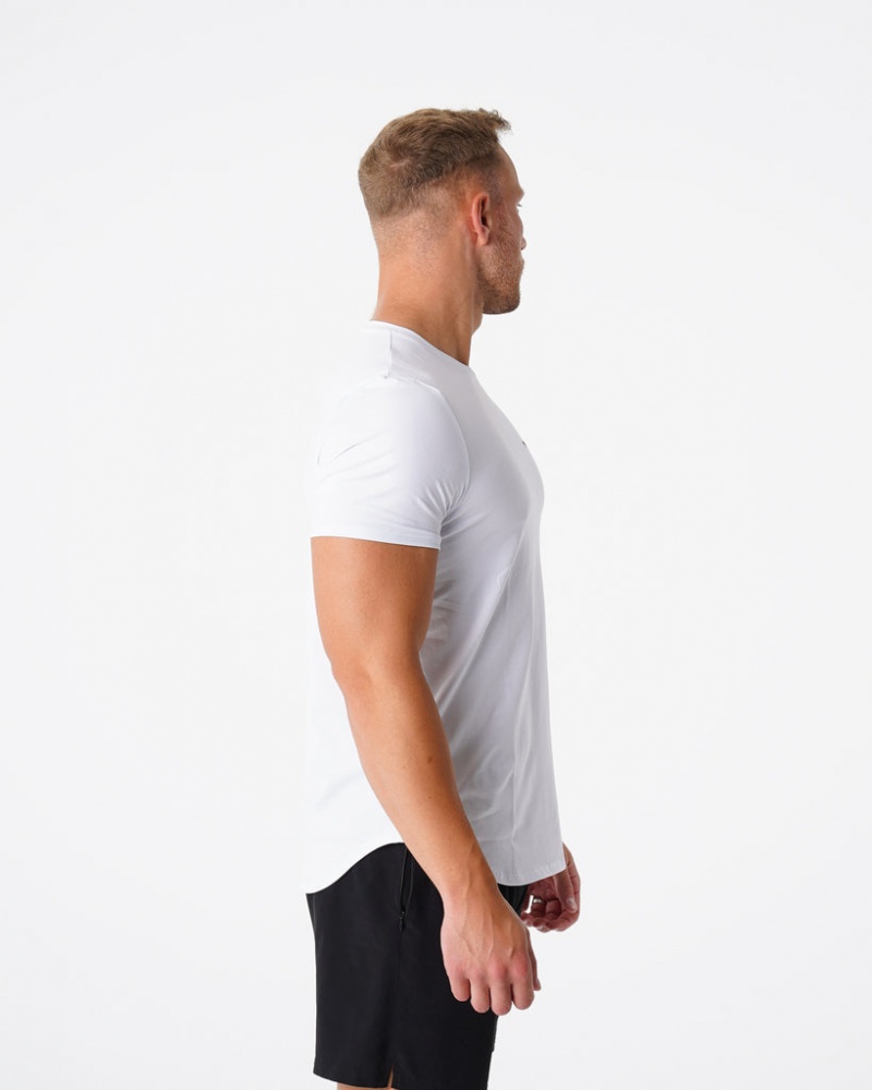 Men's NVGTN Pulse Fitted T Shirts White | SPHA-57961