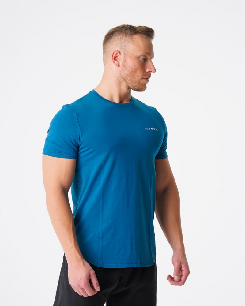 Men's NVGTN Track T Shirts Blue | GPRA-76582