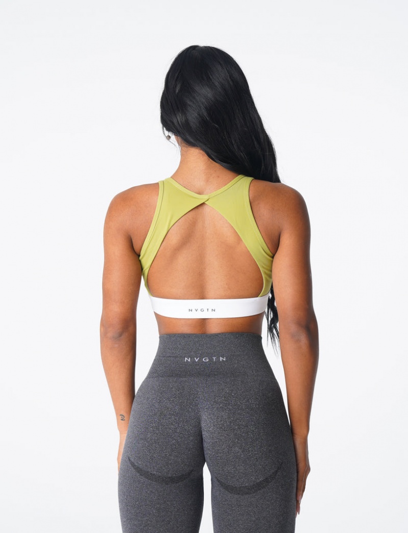 Women's NVGTN Agility Sports Bras Olive | TWEB-93827