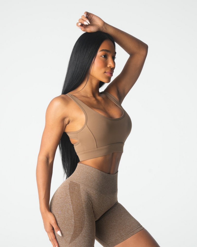 Women's NVGTN Allure Sports Bras Beige | ESYF-23497