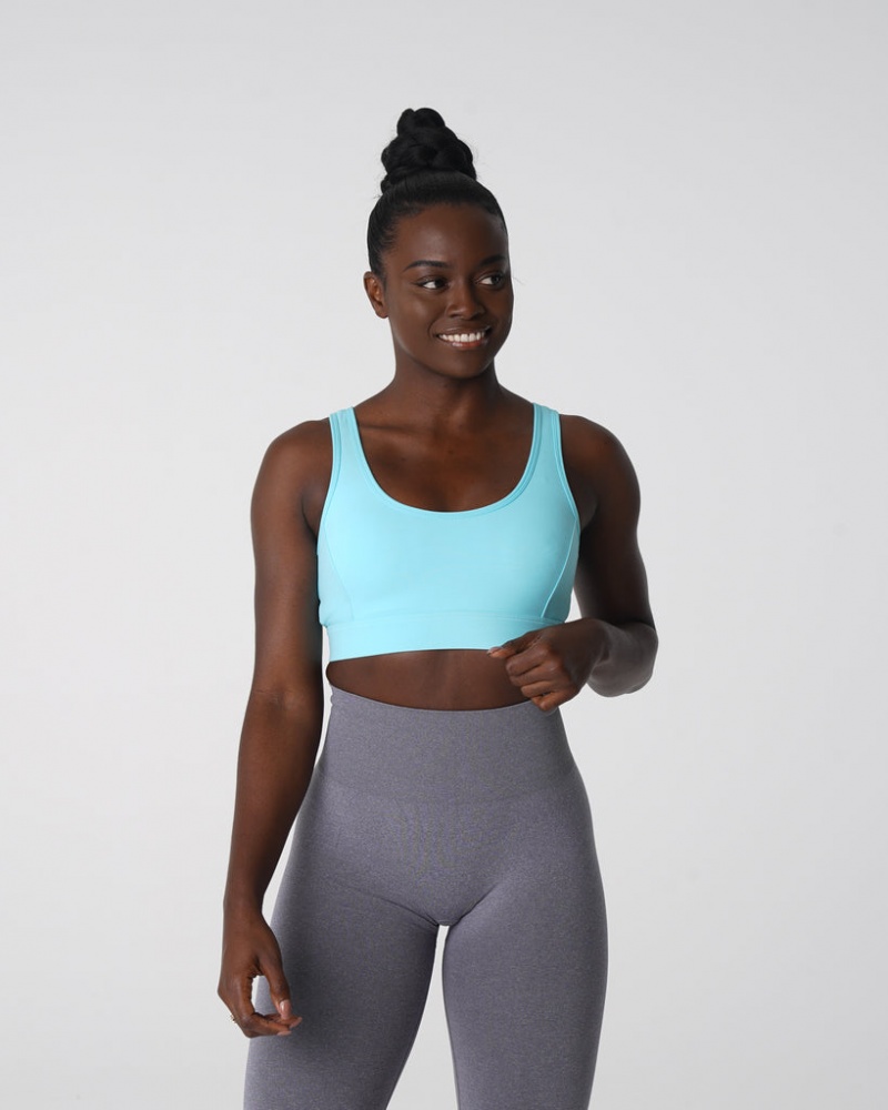 Women's NVGTN Allure Sports Bras Blue | GWMU-60583