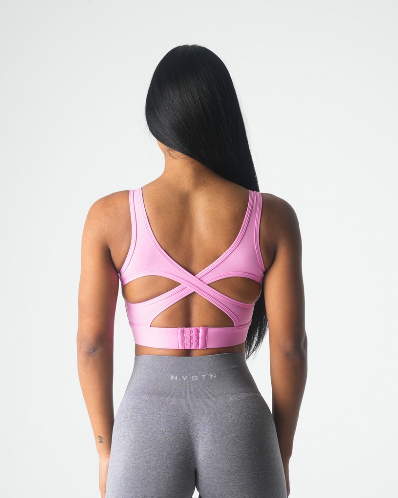 Women's NVGTN Allure Sports Bras Pink | LPCJ-07192