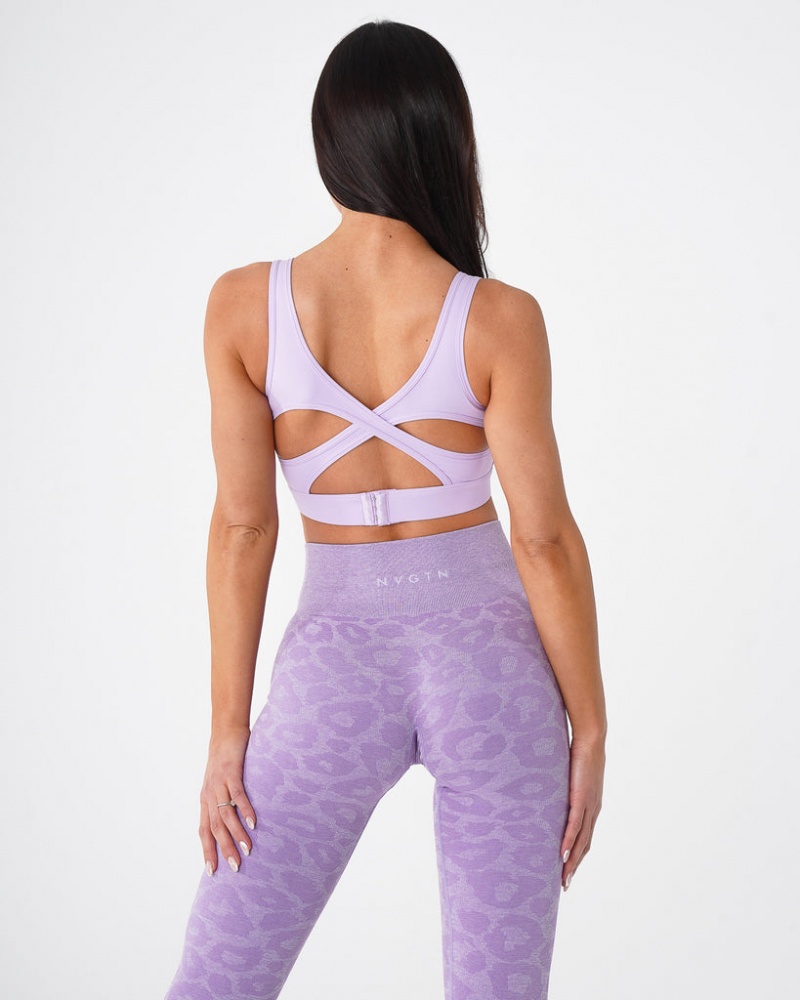 Women's NVGTN Allure Sports Bras Purple | KYFJ-59203