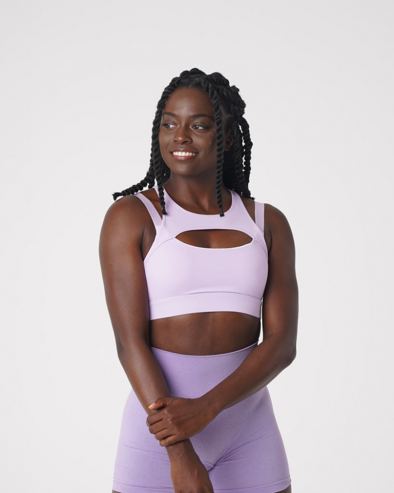 Women's NVGTN Apex Sports Bras Lavender | GJSI-90127