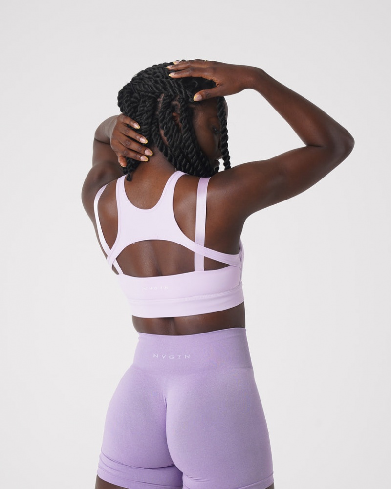 Women's NVGTN Apex Sports Bras Lavender | GJSI-90127