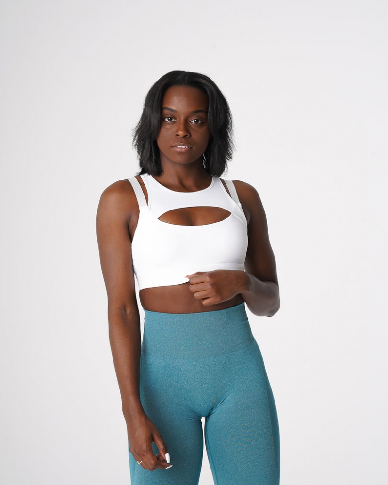 Women's NVGTN Apex Sports Bras White | JBGR-64925