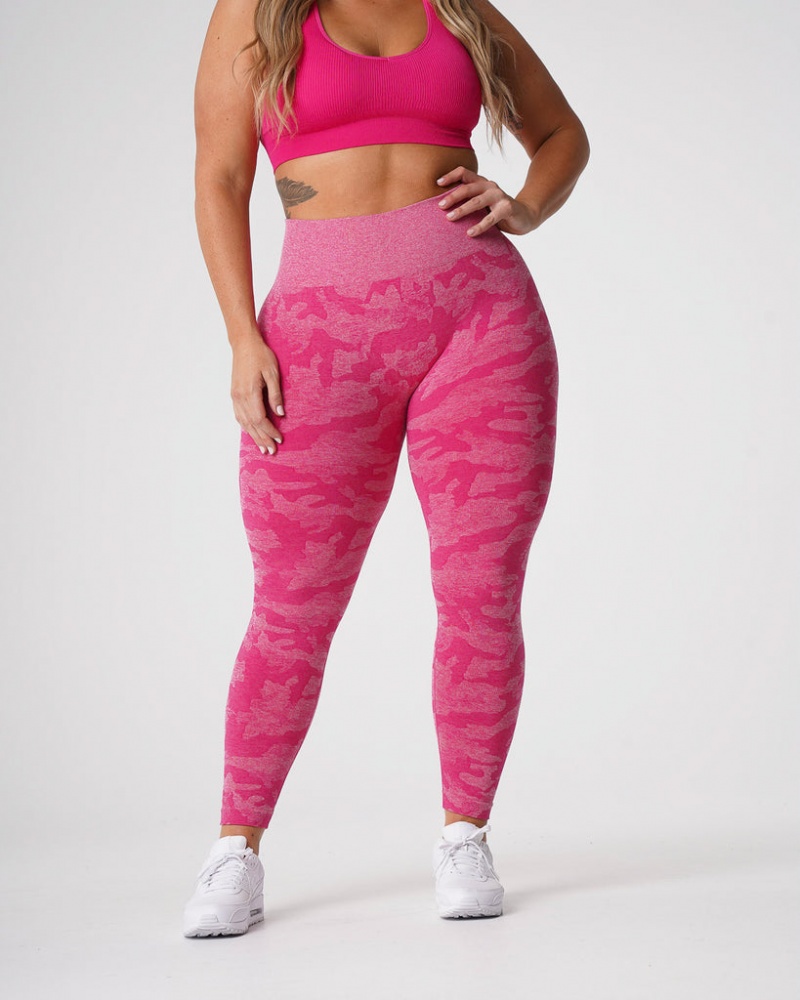 Women's NVGTN Camo Seamless Leggings Fuchsia | HQCG-28601