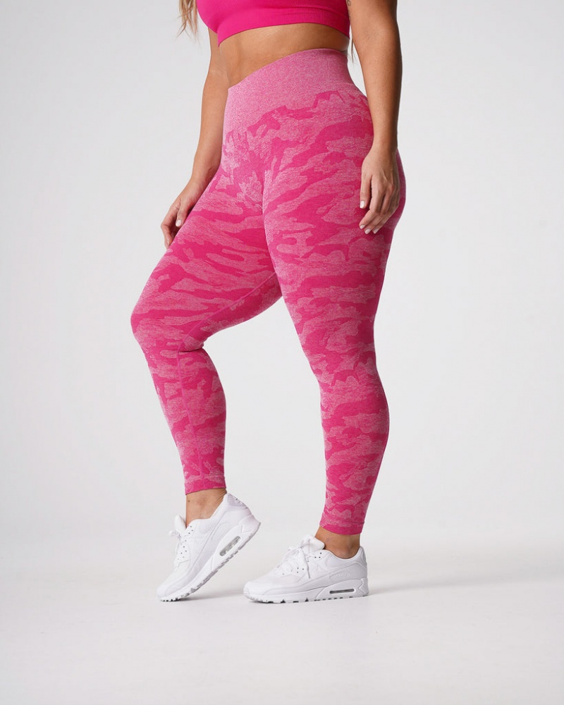 Women's NVGTN Camo Seamless Leggings Fuchsia | HQCG-28601