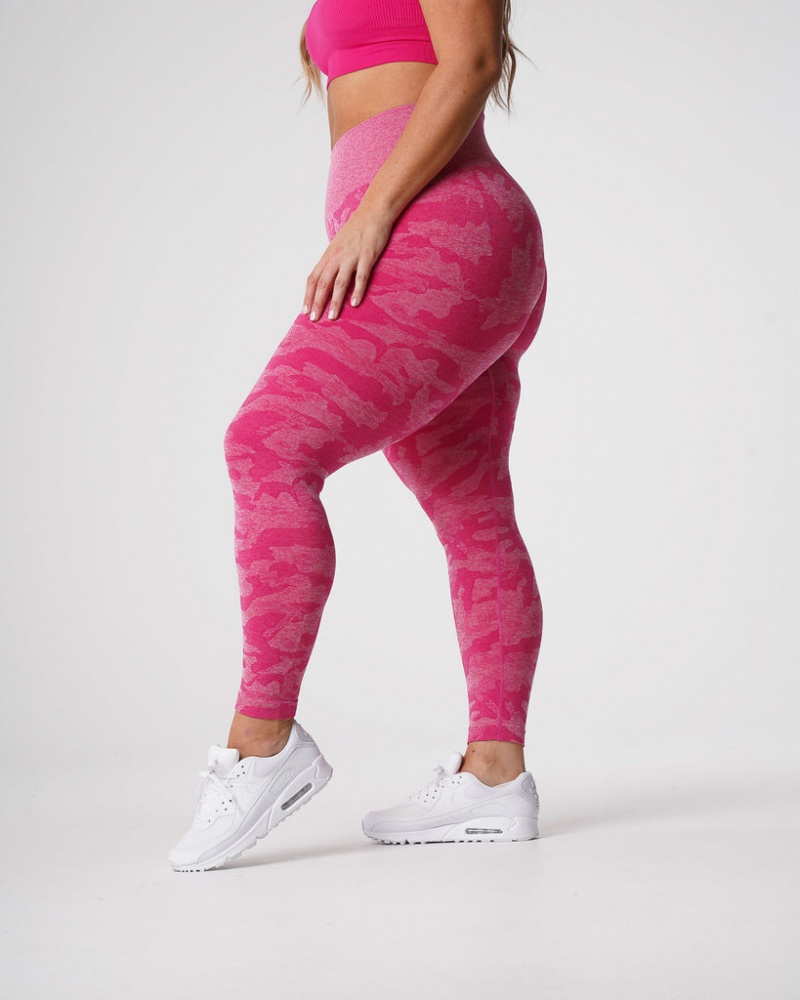 Women's NVGTN Camo Seamless Leggings Fuchsia | HQCG-28601