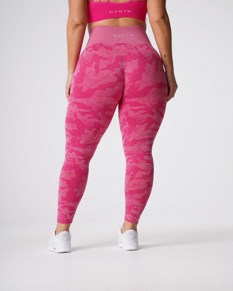 Women\'s NVGTN Camo Seamless Leggings Fuchsia | HQCG-28601