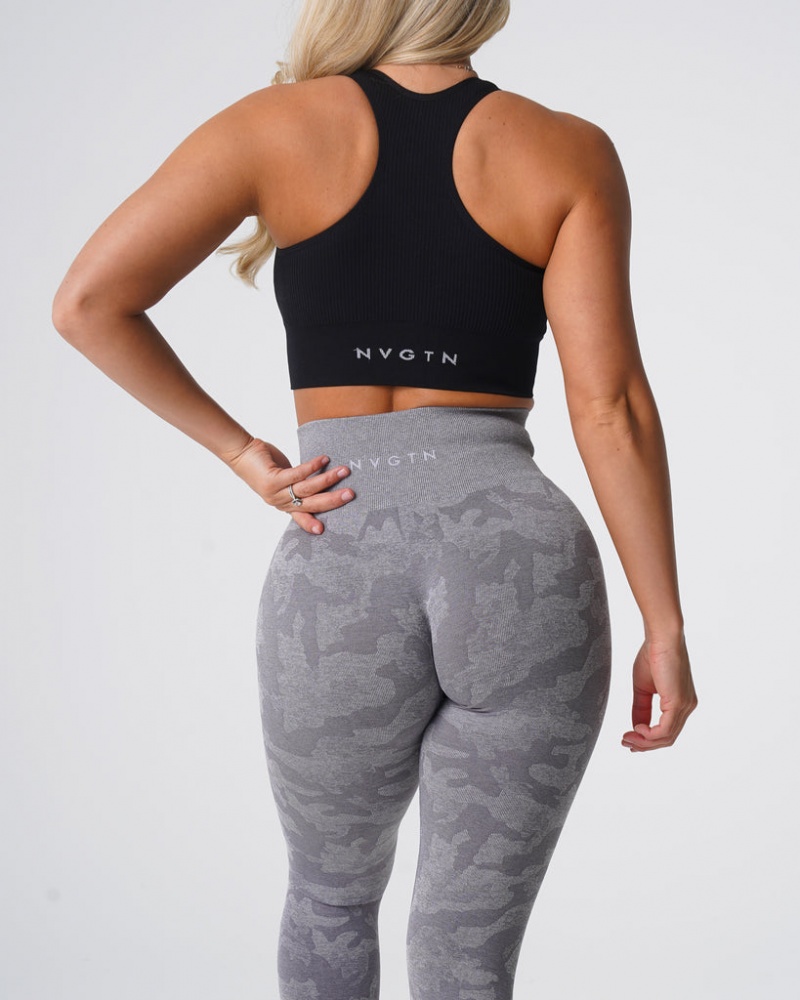 Women's NVGTN Camo Seamless Leggings Grey | VYJO-70543