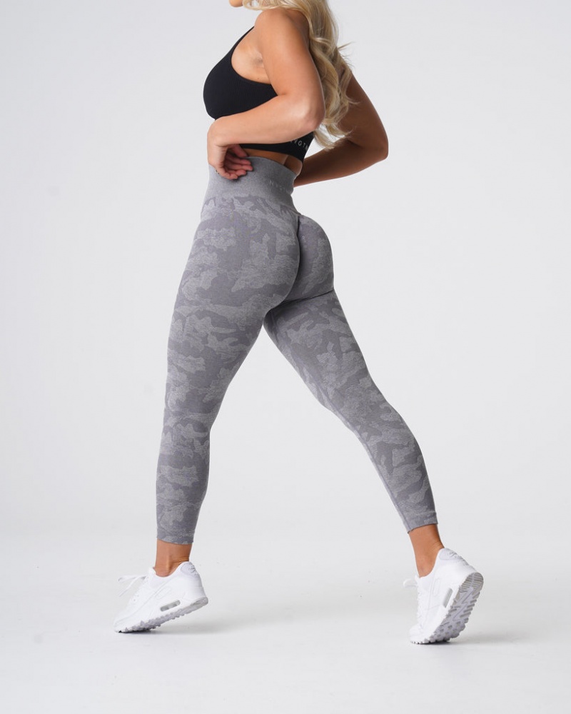 Women's NVGTN Camo Seamless Leggings Grey | VYJO-70543