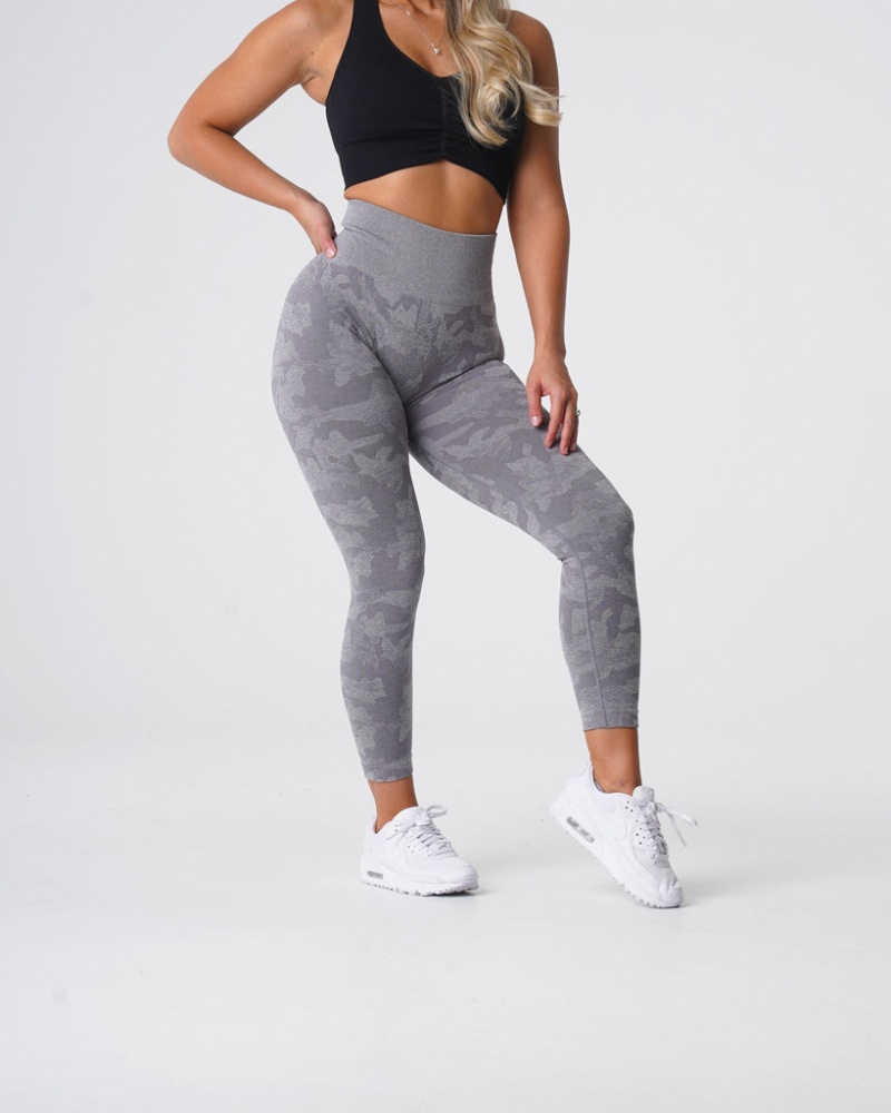 Women's NVGTN Camo Seamless Leggings Grey | VYJO-70543