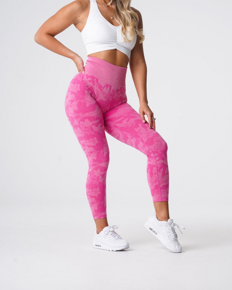 Women's NVGTN Camo Seamless Leggings Pink | PEVU-89432