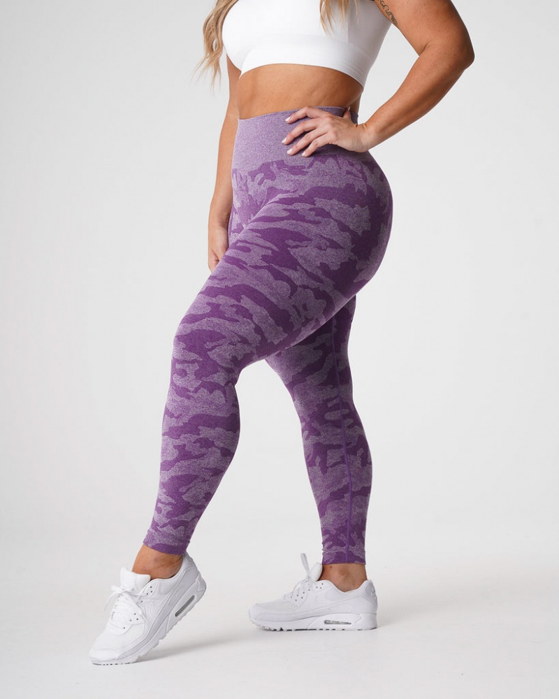 Women's NVGTN Camo Seamless Leggings Purple | PTDK-69807