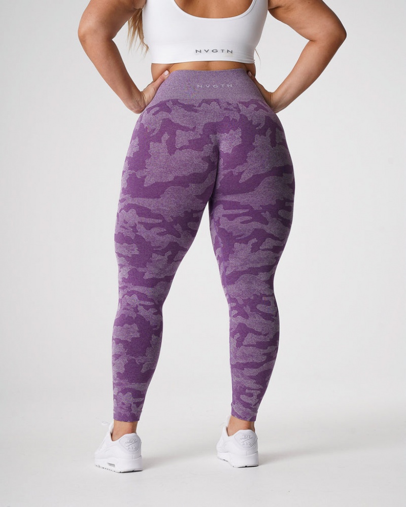 Women's NVGTN Camo Seamless Leggings Purple | PTDK-69807