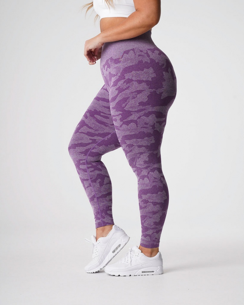 Women's NVGTN Camo Seamless Leggings Purple | PTDK-69807