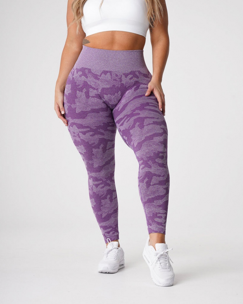 Women\'s NVGTN Camo Seamless Leggings Purple | PTDK-69807