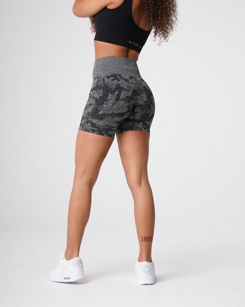 Women's NVGTN Camo Seamless Shorts Black | DTFH-14956