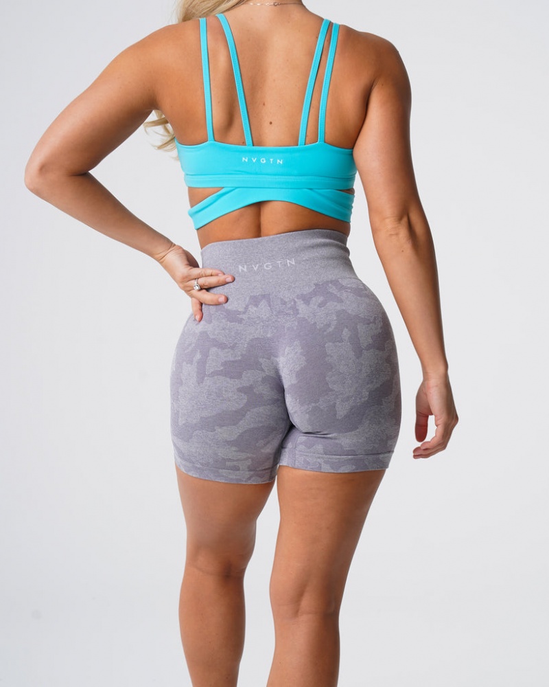 Women's NVGTN Camo Seamless Shorts Grey | VWLT-52467