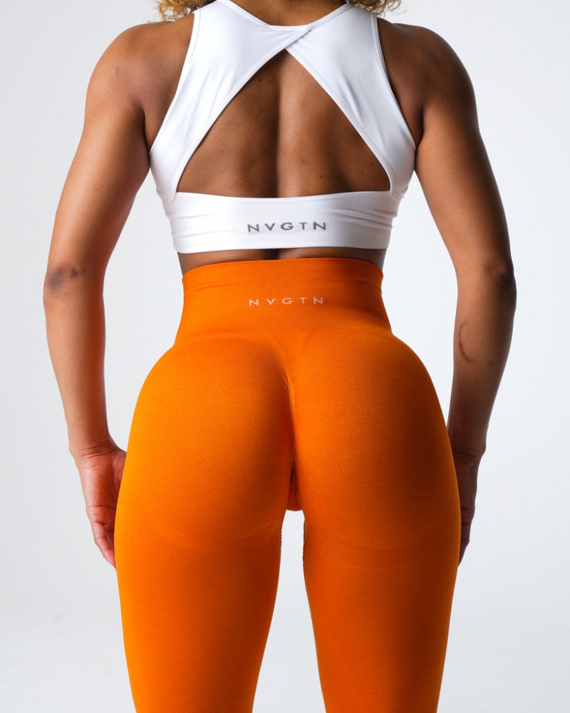 Women's NVGTN Contour 2.0 Seamless Leggings Orange | XYMP-14097