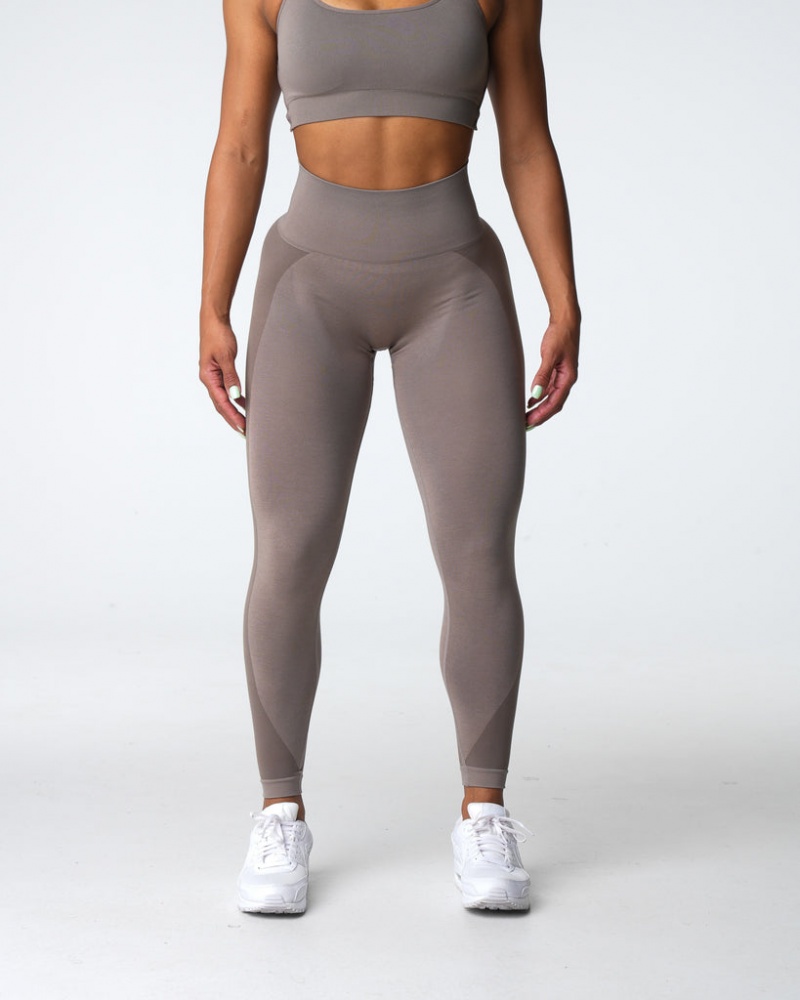 Women's NVGTN Contour 2.0 Seamless Leggings Grey Brown | SQXO-98576